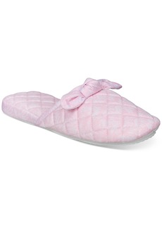 Charter Club Women's Gingham-Print Bow-Top Slippers, Created for Macy's - Orchid Pink