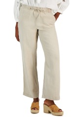 Charter Club Women's 100% Linen Drawstring Pants, Created for Macy's - Bright White