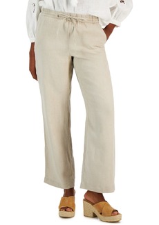 Charter Club Women's 100% Linen Drawstring Pants, Created for Macy's - Flax
