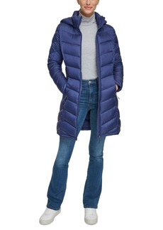 Charter Club Women's Packable Hooded Puffer Coat, Created for Macy's - Marine