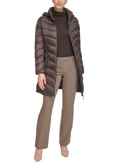 Charter Club Women's Packable Hooded Puffer Coat, Created for Macy's - Chocolate