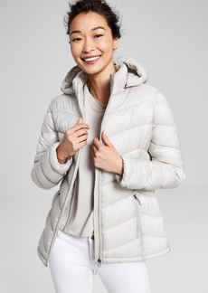 Charter Club Women's Packable Hooded Puffer Coat, Created for Macy's - Grey Owl