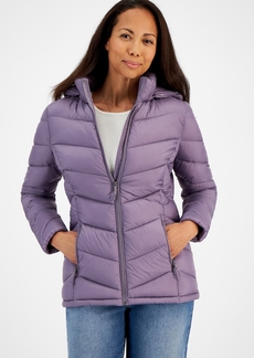 Charter Club Women's Packable Hooded Puffer Coat, Created for Macy's - Dusty Violet