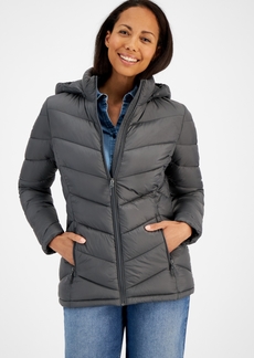 Charter Club Women's Packable Hooded Puffer Coat, Created for Macy's - Smoke Pearl