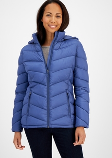 Charter Club Women's Packable Hooded Puffer Coat, Created for Macy's - Blue Dusk