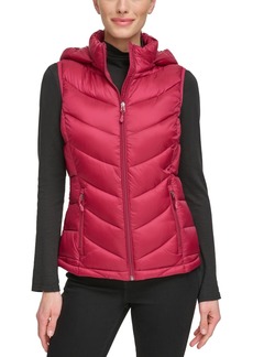 Charter Club Women's Packable Hooded Puffer Vest, Created for Macy's - Dark Claret