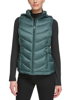 Charter Club Women's Packable Hooded Puffer Vest, Created for Macy's - Dark Forest