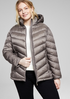 Charter Club Women's Plus Size Hooded Packable Puffer Coat, Created for Macy's