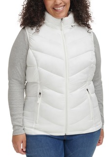 Charter Club Women's Plus Size Packable Hooded Puffer Vest, Created for Macy's - Cloud