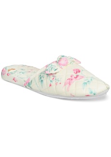 Charter Club Women's Quilted Butterfly Floral Bow Slippers, Created for Macy's - Summer Moon