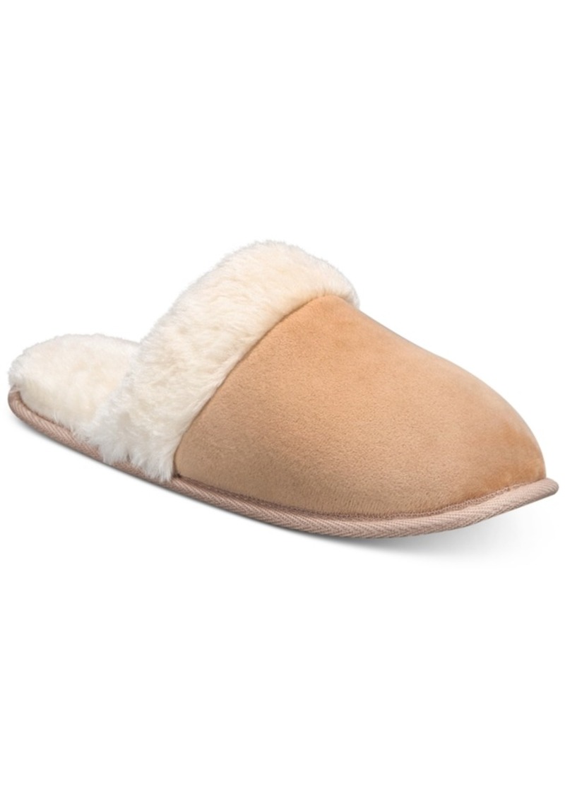 Charter Club Women's Slippers With Faux-Fur Trim, Created For Macy's