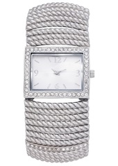 Charter Club Women's Stretch Silver-Tone Bracelet Watch 42mm, Created for Macy's