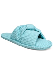 Charter Club Women's Textured Knot-Top Slippers, Created for Macy's - Etched Glass