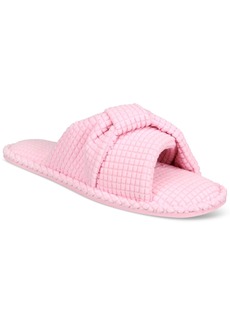 Charter Club Women's Textured Knot-Top Slippers, Created for Macy's - Baby Showe Pink