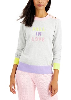 Charter Club Fall In Love Womens Knit Colorblock Pullover Sweater
