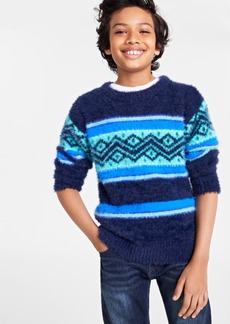 Charter Club Holiday Lane Big Boys Crewneck Fair Isle Long-Sleeve Sweater, Created for Macy's