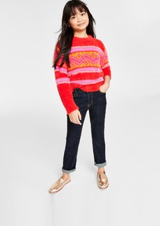Charter Club Holiday Lane Big Girls Fair Isle Crewneck Long-Sleeve Sweater, Created for Macy's