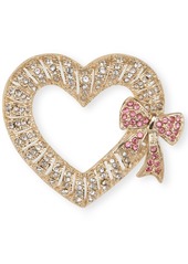 Charter Club Holiday Lane Gold-Tone Pave Heart & Bow Pin, Created for Macy's