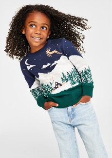 Charter Club Holiday Lane Little Girls Snowy Landscape Crewneck Sweater, Created for Macy's