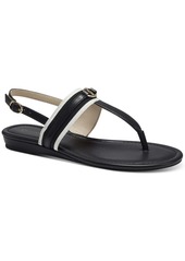 Charter Club Onelle Womens Faux Leather Thong T-Strap Sandals