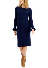 Charter Club Womens Ribbed Crew Neck Sweatshirt Dress