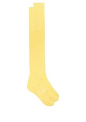 Charvet - Ribbed Cotton-fil D´ecosse Long Socks - Mens - Yellow