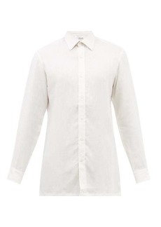 Charvet - Semi-spread Collar Linen Shirt - Mens - Cream