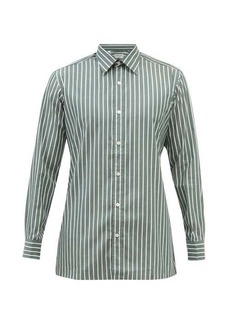 Charvet - Striped Cotton-poplin Shirt - Mens - Green White