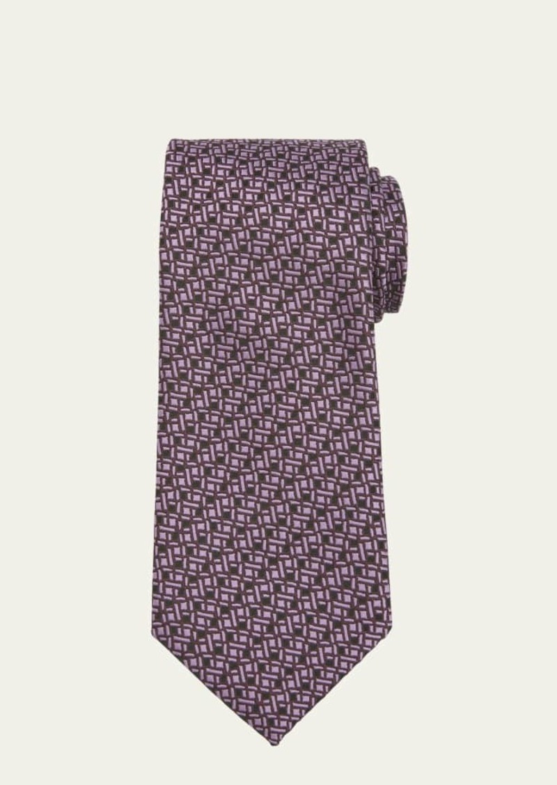 Charvet Men's Geometric Jacquard Silk Tie