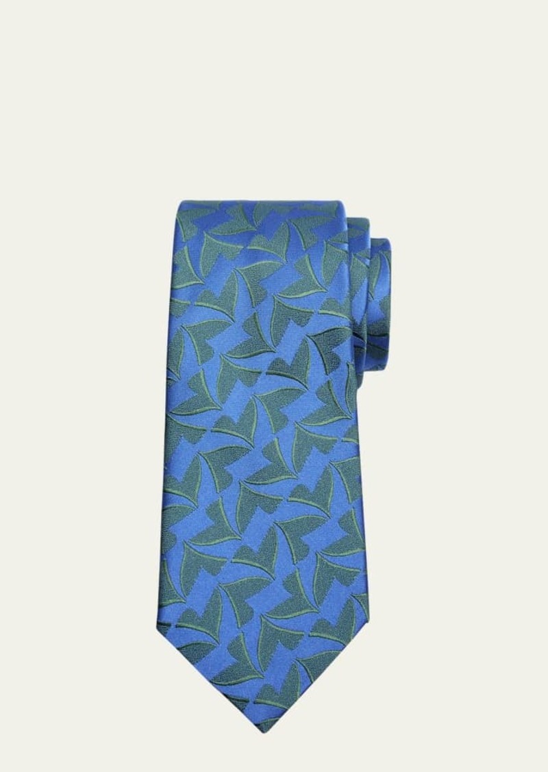 Charvet Men's Geometric Jacquard Tie