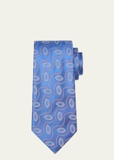 Charvet Men's Geometric Oval Jacquard Silk Tie