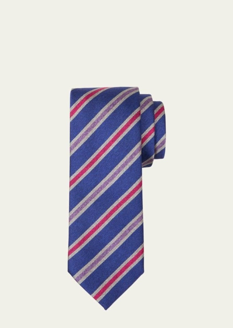 Charvet Men's Schappe Silk Stripe Tie