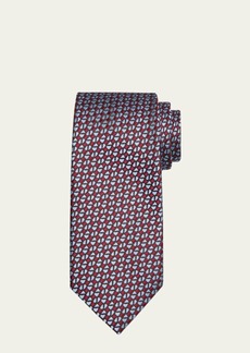 Charvet Men's Silk Geometric Jacquard Tie
