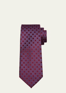 Charvet Men's Silk Micro-Square Jacquard Tie