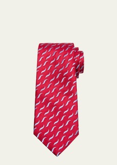 Charvet Men's Silk Woven Geometric Tie