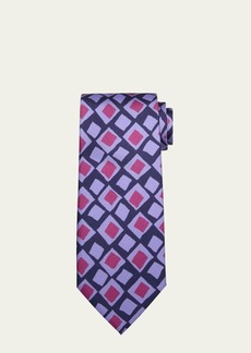 Charvet Men's Square-Print Silk Tie