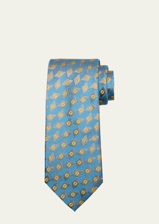 Charvet Men's Square-Printed Silk Tie