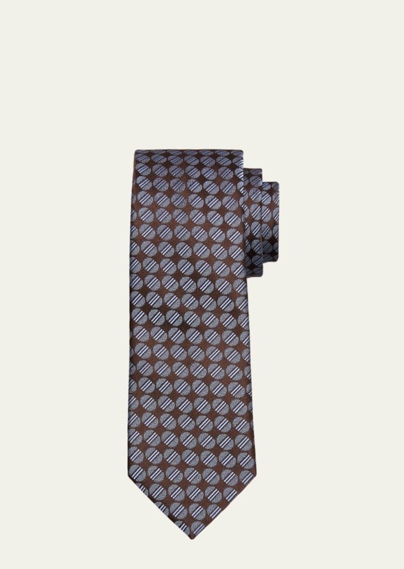 Charvet Men's Stripe Ovals Silk Tie