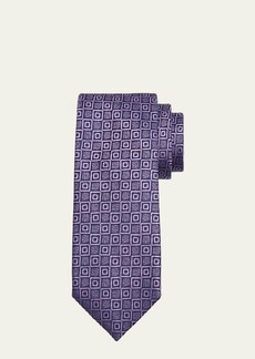 Charvet Men's Tonal Geometric Silk Jacquard Tie