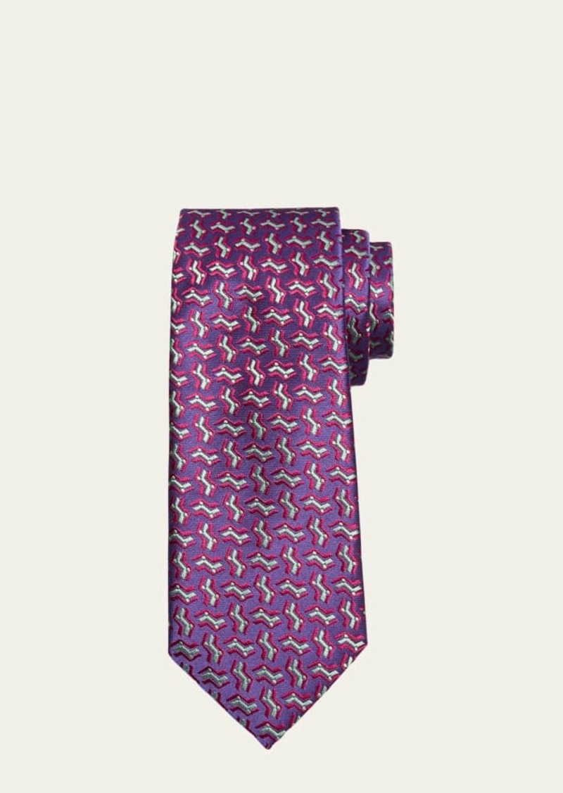 Charvet Men's Zigzags Silk Tie