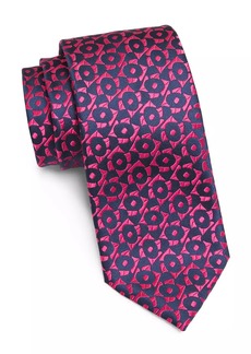 Charvet Geometric Floral Silk Tie