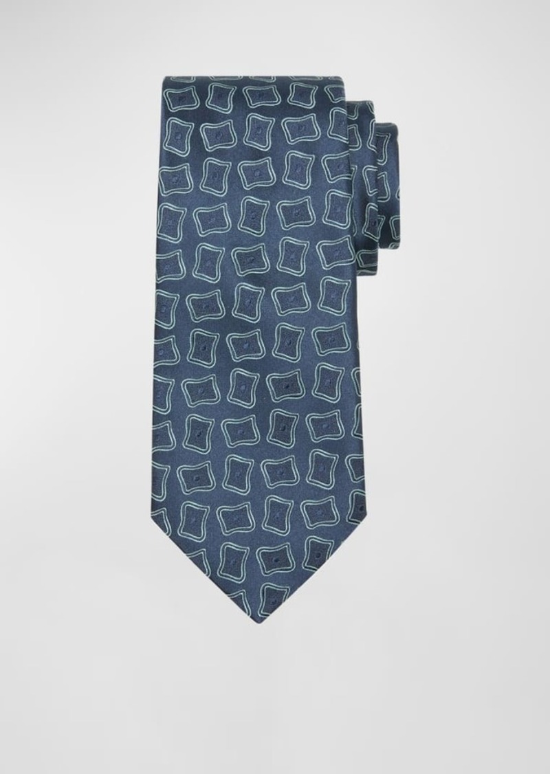 Charvet Men's Rectangle Jacquard Silk Tie