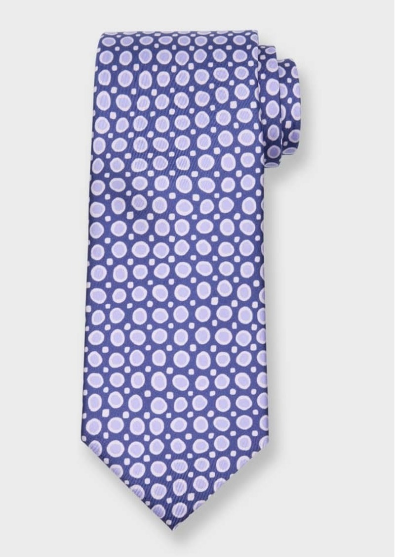 Charvet Men's Small Circle Printed Silk Tie