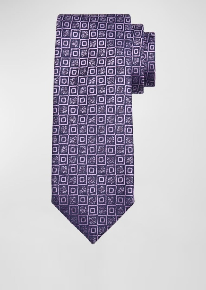 Charvet Men's Tonal Geometric Silk Jacquard Tie