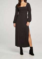 Chaser Blouson Sleeve Maxi Dress in Black