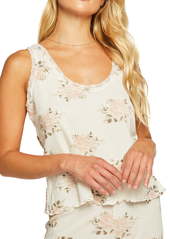 Chaser Heritage Lace Trim Waffle Knit Tank