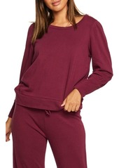 Chaser Puff Sleeve Sweatshirt in Pomegranate at Nordstrom