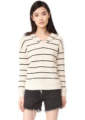 CHASER Women's Striped French Terry Kanga Pocket Long Sleeve Hoodie  S