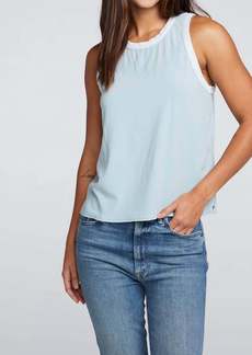 Chaser Coastal Cloth Racer Tank Top In Air Mineral Wash