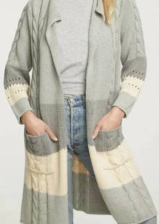Chaser Cotton Blend Open Front Duster W/ Pockets In Sunset